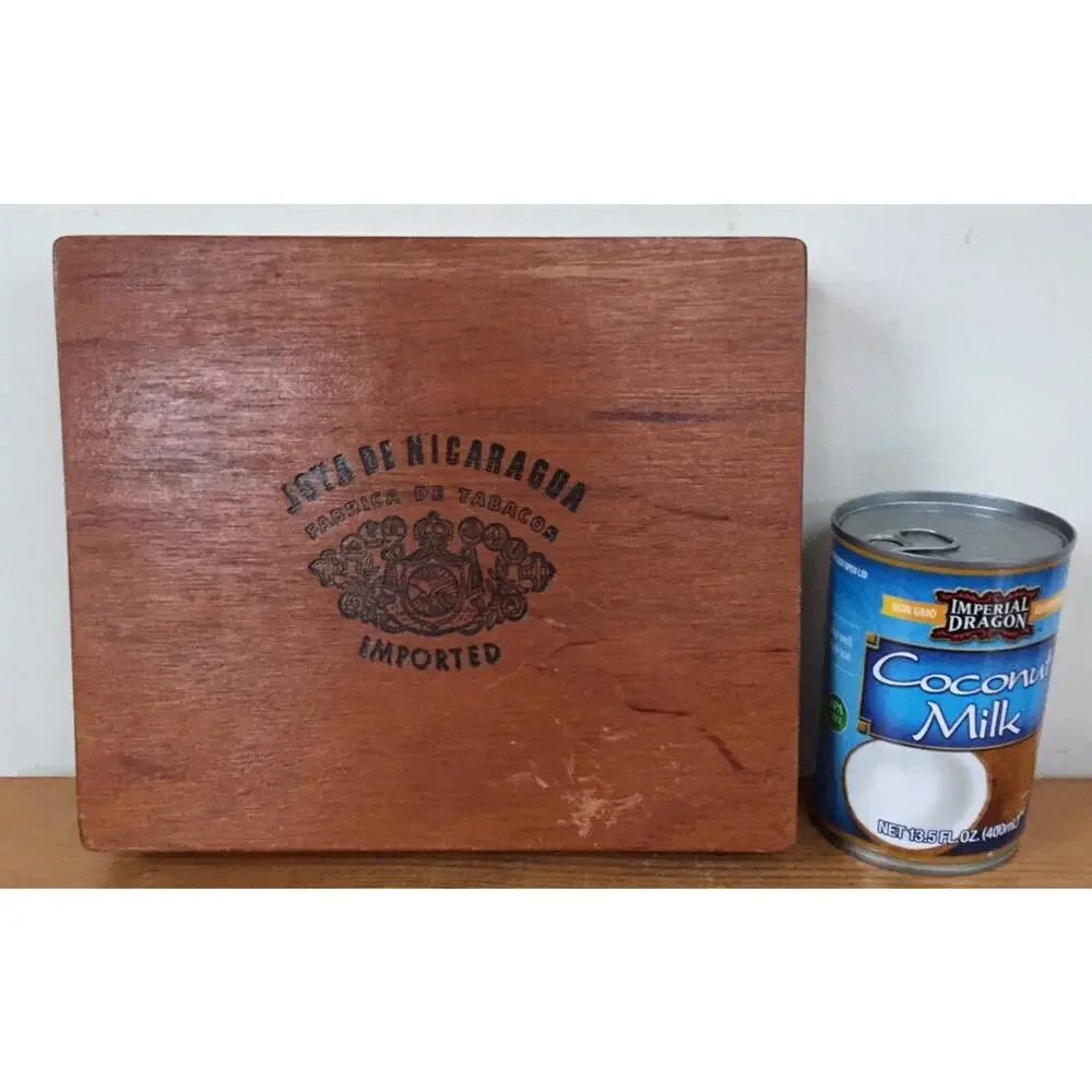 Vintage Joya de Nicaragua Wooden Wood Cigar Empty Trinket Box Hand Made 9